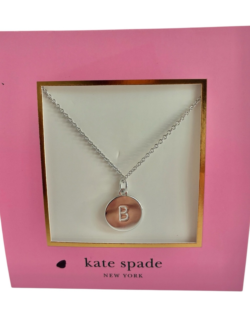 New Kate Spade New York Initial Pendant Necklace B Silver One In A Million
